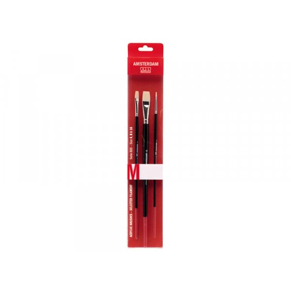 Acrylpenselen Amsterdam 600 Synthetisch haar - Penselenset M