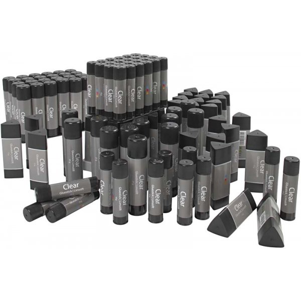 Transparante lijmstiften - diverse maten - 96 st Transparante lijmstiften - diverse maten - 96 st