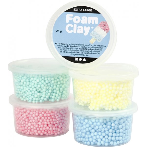 Foam Clay Extra Large - gemengde kleuren - 5 x 25 gr