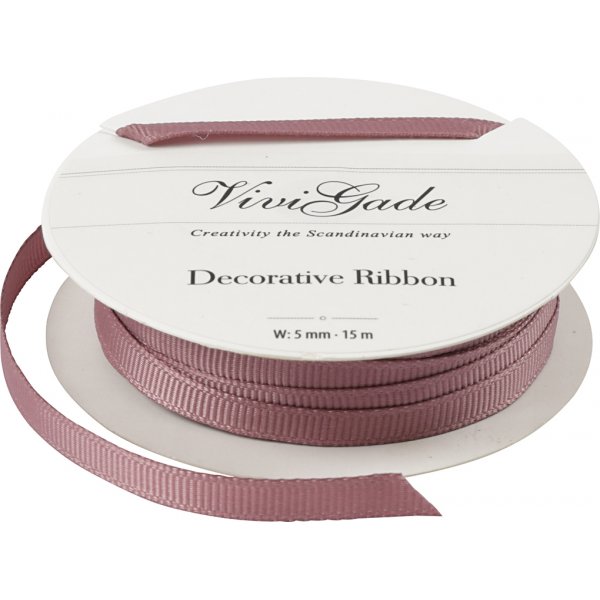 Grosgrain lint - roze - 15 meter Grosgrain lint - roze - 15 meter