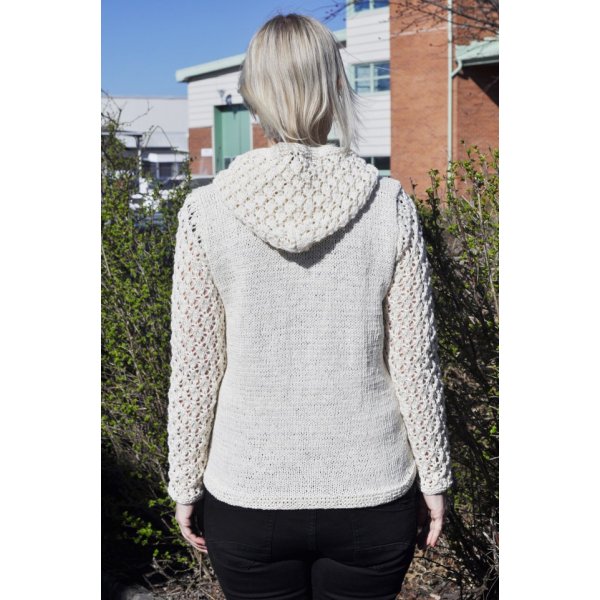 Breipatroon - Gebreide hoodie van dubbel garen Breipatroon - Gebreide hoodie van dubbel garen