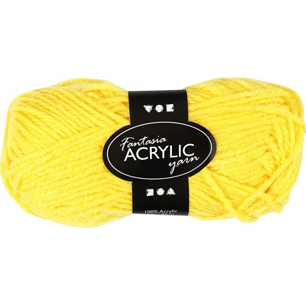 Fantasia Acrylgaren - geel - 50 gr