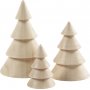 Houten kerstbomen - 3 st