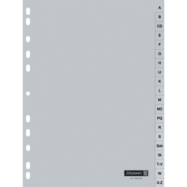 Index voor ringband - A4 kunststof - 20 tabs