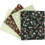 Patchworkstof - groen - 4 st
