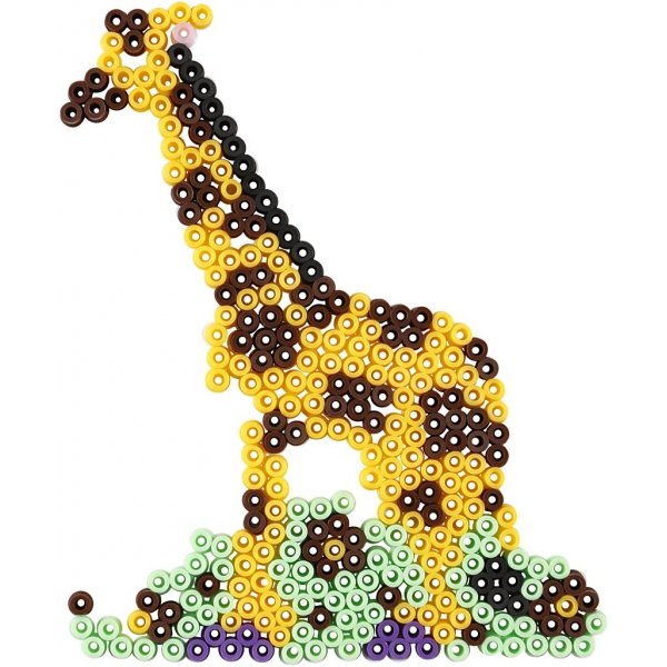 Parelbordjes - eend - olifant - giraffe - beer - paard en vis - 6 st Parelbordjes - eend - olifant - giraffe - beer - paard en vis - 6 st