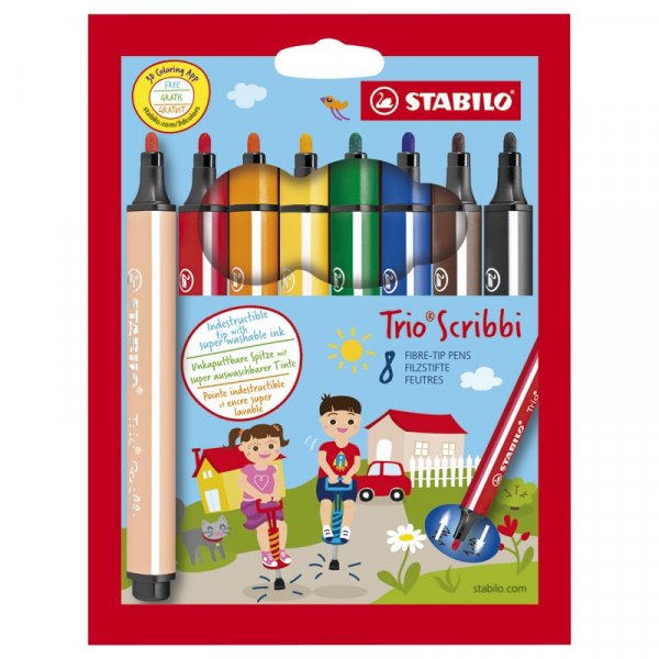 Vezelpennen Scribbi - 8-pack