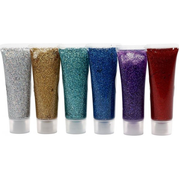 Eulenspiegel Glittergel - gemengde kleuren - 6 x 18 ml