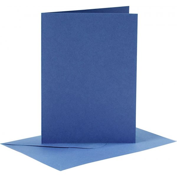 Kaarten en enveloppen - blauw 10,5 x 15 cm 6 sets