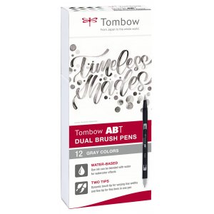 Tombow ABT Dual Brush Pen grijstinten 12-pack Tombow ABT Dual Brush Pen grijstinten 12-pack
