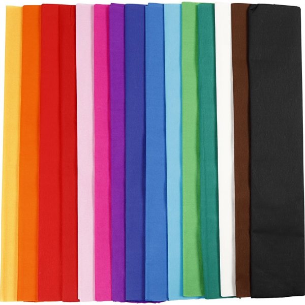 Crpepapier - gemengde kleuren - 15 vellen