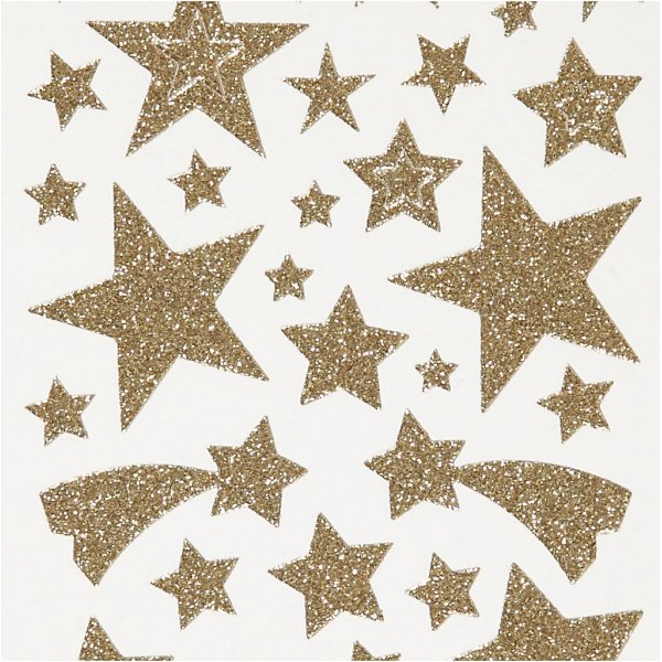 Glitterstickers - goud - sterren - 2 vellen Glitterstickers - goud - sterren - 2 vellen
