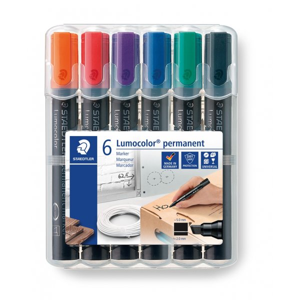 Permanente Marker Lumocolor 2-5 mm - 6 stiften