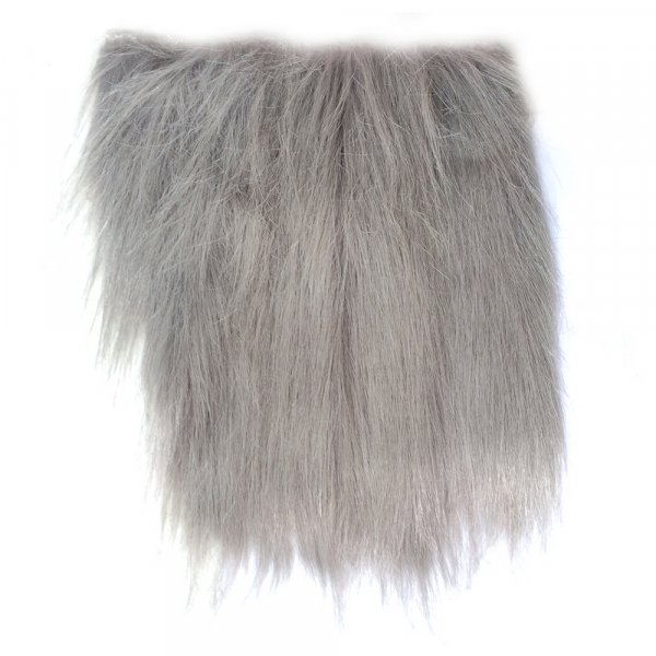 Pluche met lang haar 20x35 cm - grijs