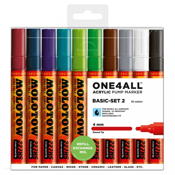 Acrylstiften One4All 4mm 10 Pennen - Basic II