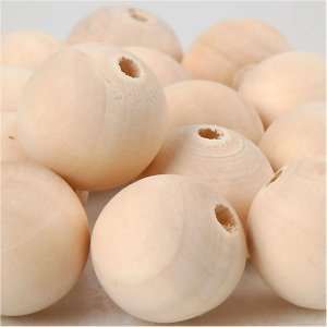 Houten kralen - 20 mm - 14 st