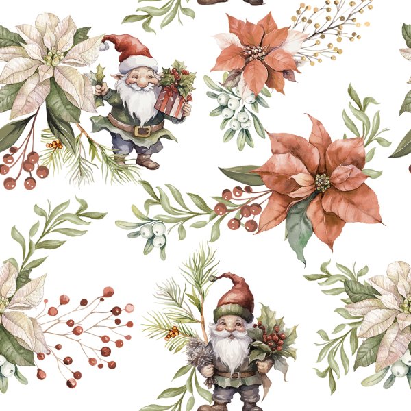 Jersey met patroon Kerstmannen en kerststerren - Wit Jersey met patroon Kerstmannen en kerststerren - Wit