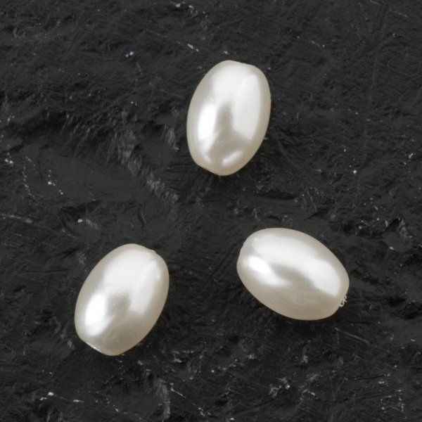 Glaswaskralen Rond 8x6 mm Wit - 16 st