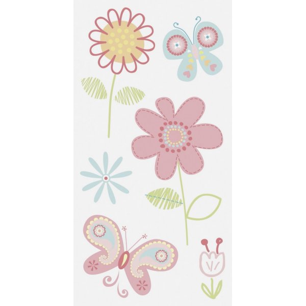 Stickermix - Bloemen - roze