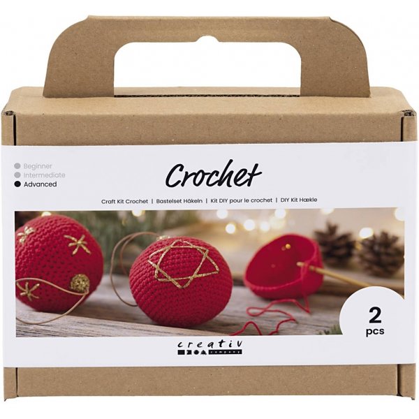 DIY Kit Haken - rood - Kerstboomballen DIY Kit Haken - rood - Kerstboomballen