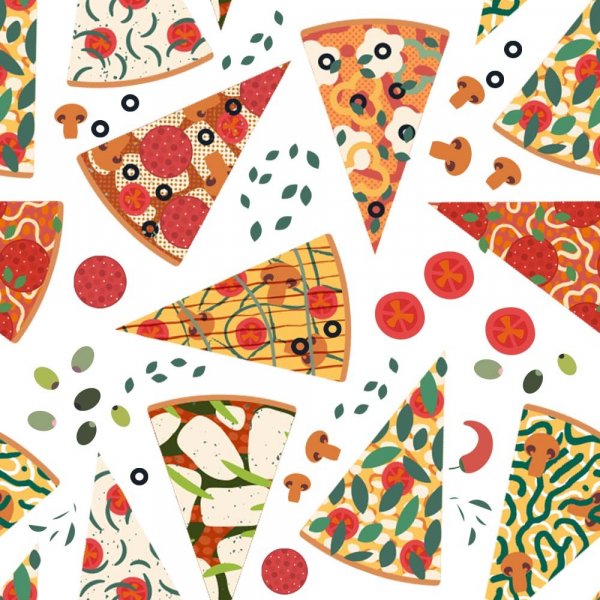 Patroonjersey 150 cm - Pizza Wit