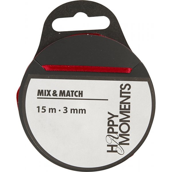 Satijnen lint - bordeauxrood - B3 mm - 15 m