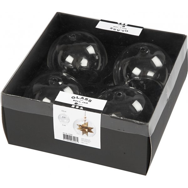 Bolvormige glazen beker - transparant - 4 st Bolvormige glazen beker - transparant - 4 st