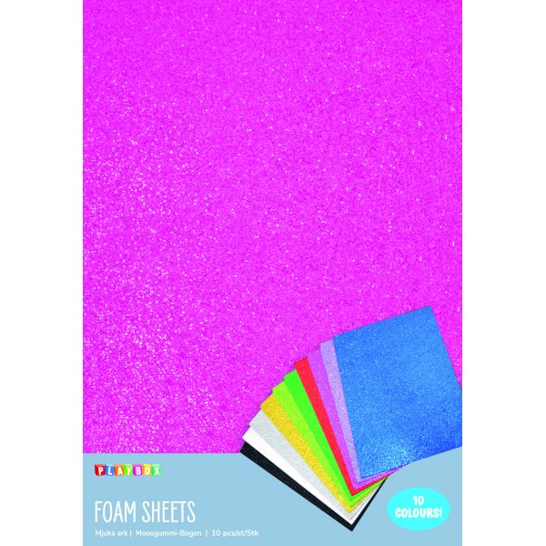 Decoratief rubber - Zachte vellen 10 stuks glitter