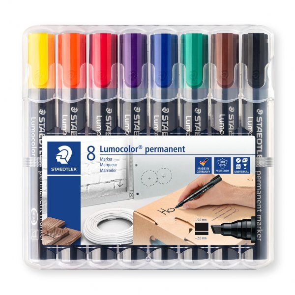 Permanente Marker Lumocolor 2-5 mm - 8 stiften