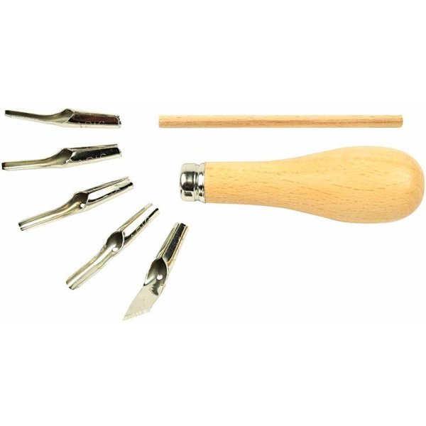 Hulpmiddelen voor linoleumdruk - 5 vellen Hulpmiddelen voor linoleumdruk - 5 vellen