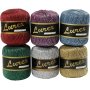 Lurexgaren - gemengde kleuren - 6 x 25 gr