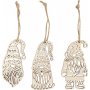 Houten ornamenten van hout - Scandinavische Kerstman - 6 st