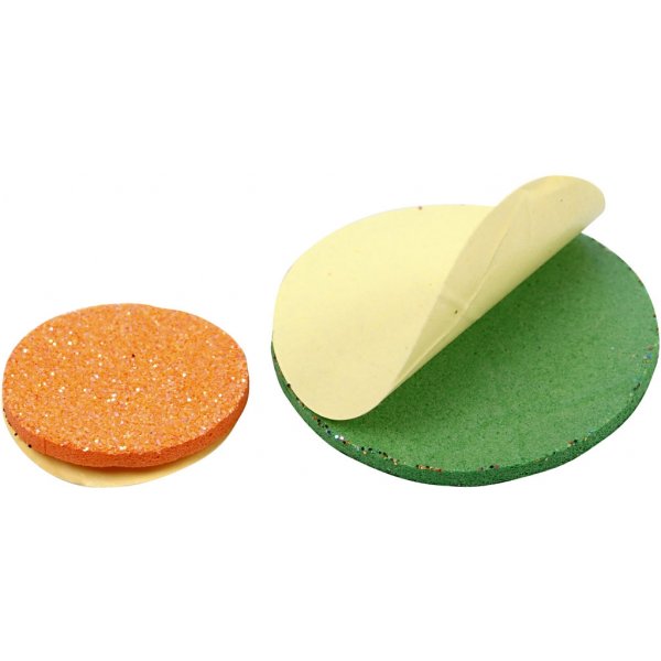 Decoratieve rubberen cirkels - gemengde glitterkleuren - 1000 st