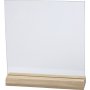 Glasplaat met houten voet - 15,5 x 15,5 cm - 10 sets