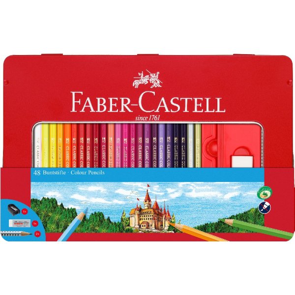 Kleurpotloden Hexagonal Castle Metalen etui - 48 kleuren