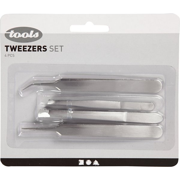 Pincetten - assortiment - 4 st Pincetten - assortiment - 4 st