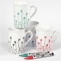 Glas- en porseleinstift - zwart - blauw - groen - rood - semi-dekkend - 1-2 mm - 4 stuks