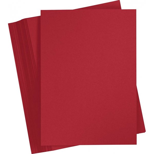 Gekleurd karton - Kerstrood - A4 - 180 gr - 100 vellen