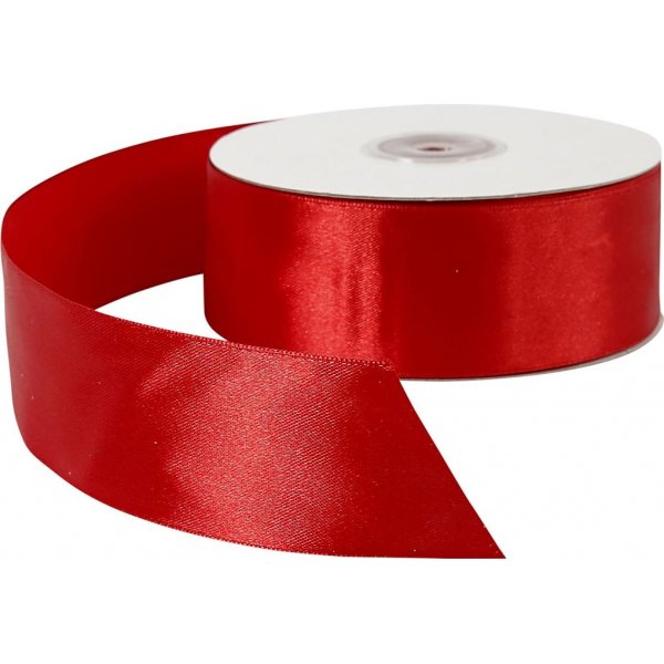 Satijnen lint - rood - B38 mm - 50 m