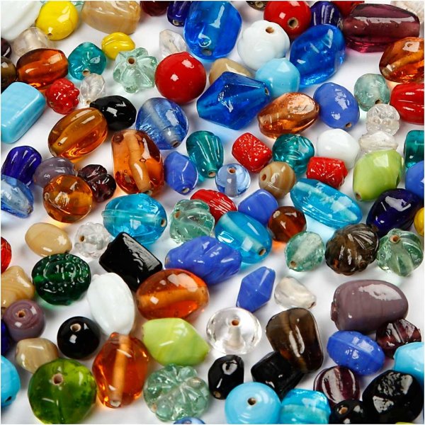 Glaskralenmix - gemengde kleuren - 1000 gr