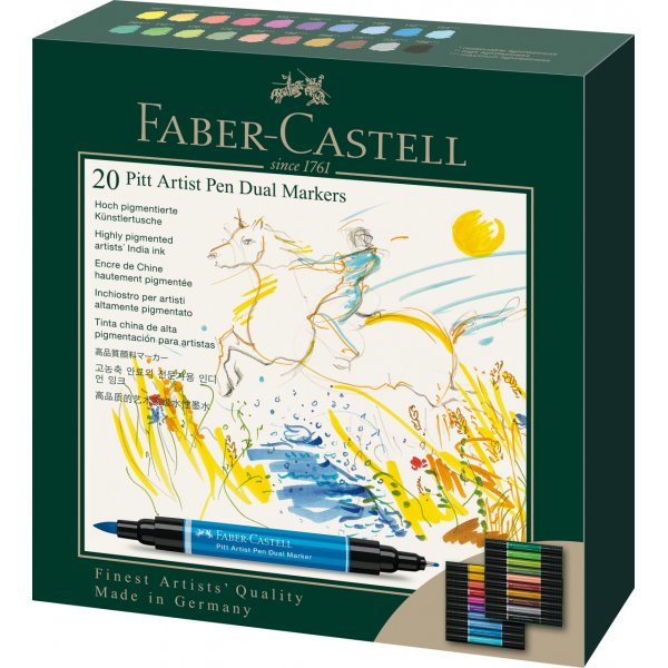 Tekenpen - Faber-Castell - Pitt Artist Dual Marker - 20 st